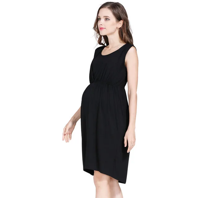 Mamalove Wholesale Custom Design Sleeveless Breastfeeding Dress Nursing Maternity Korean Fashion