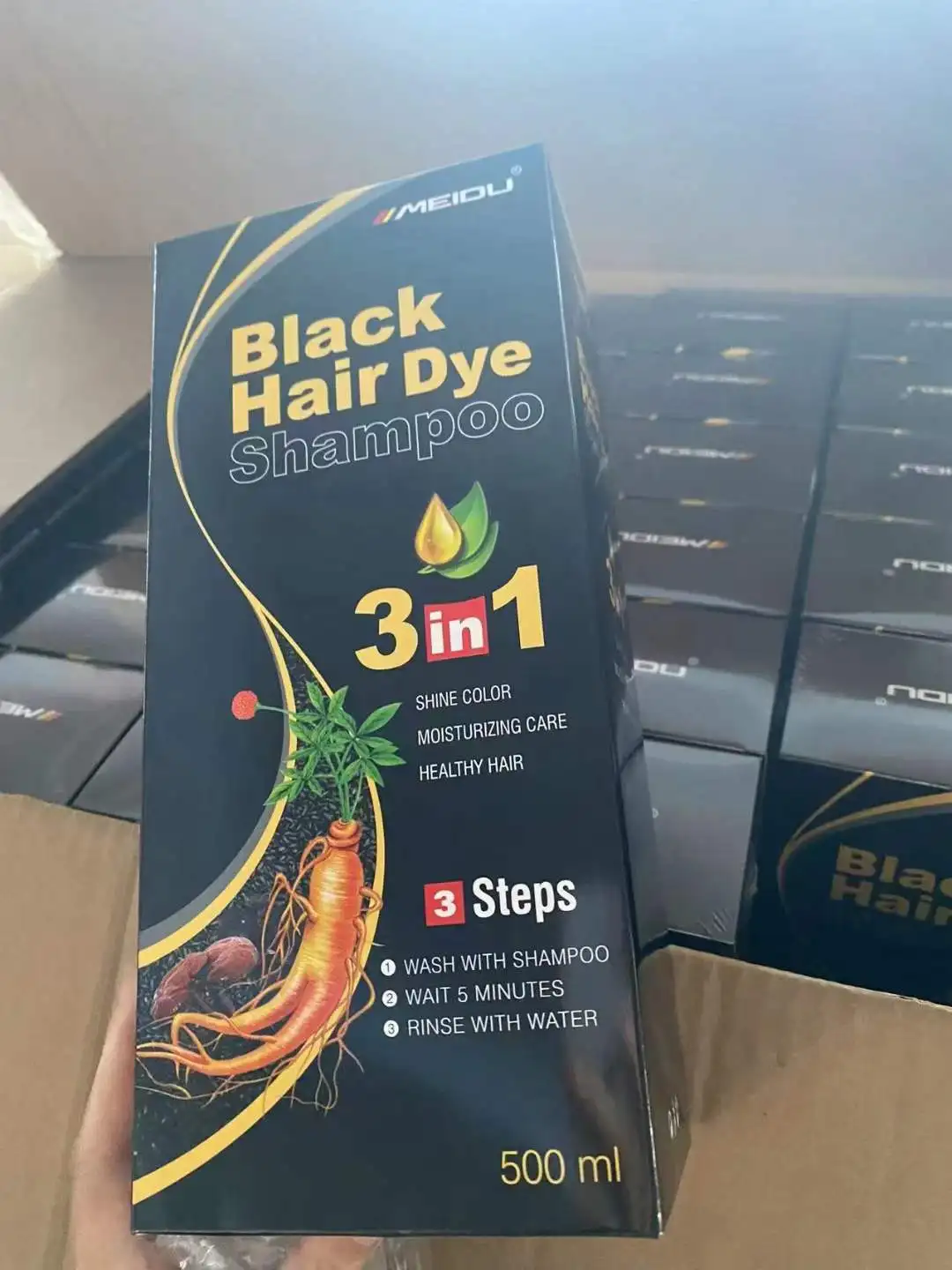 Fast shipping private label permanent care product fast change cover grey hair no ammonia herbal color Chinese hair dye shampoo