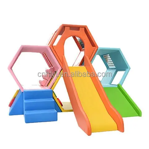 Kids Indoor Playroom Day Care Soft Play Small Wooden Honeycomb Slide for Kids
