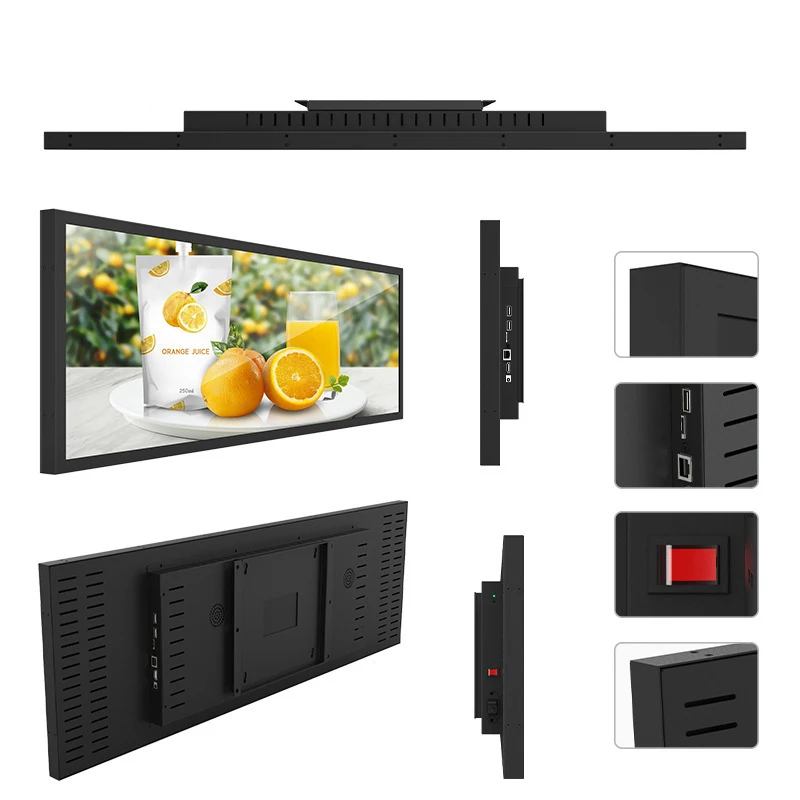 Digital Shelf Edge Advertising LCD Signage Wide Touch Screen Display Panel for Elevator Use