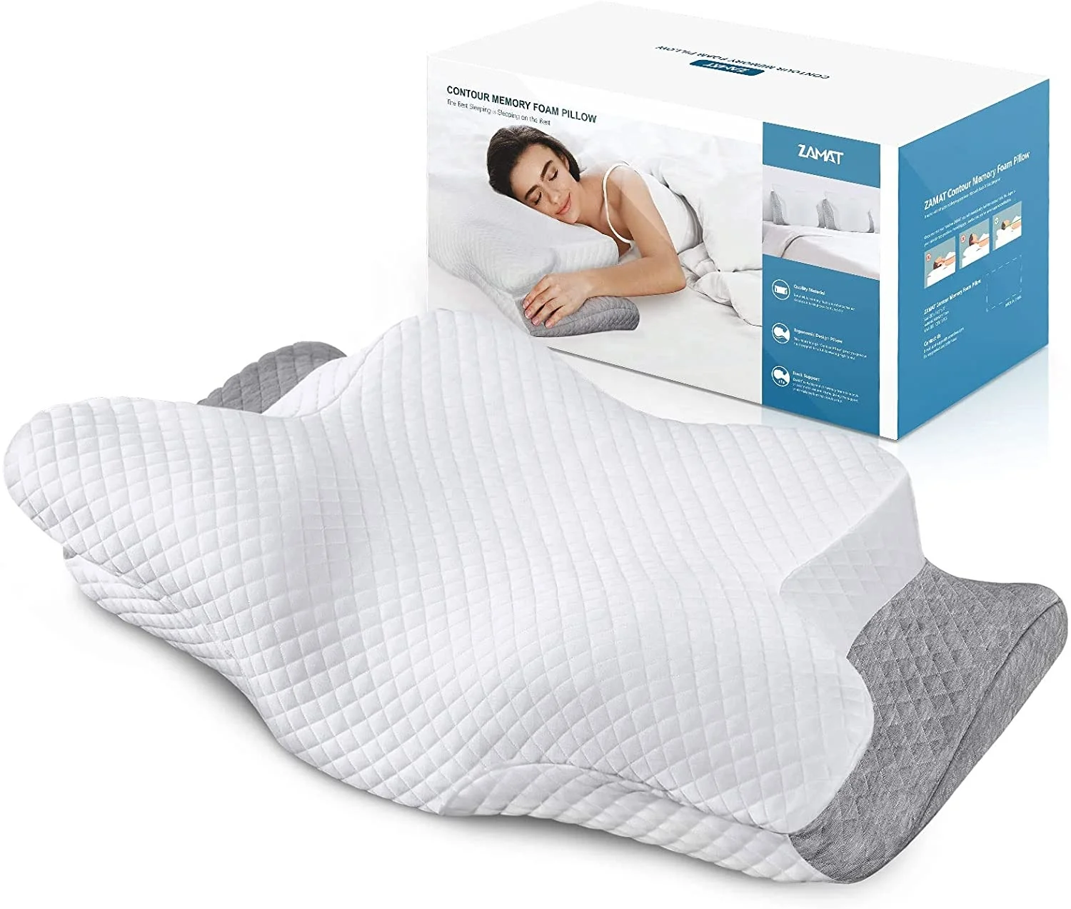 BEDREAMY Adjustable Cervical Memory Foam Pillow, Odorless Neck Pillows 100% Polyester Crocheted Provide OEM & ODM Acceptable