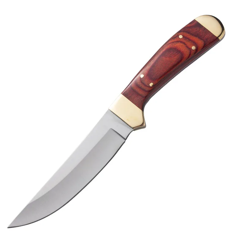 Wholesale Mongolia meat knife outdoor barbecue camping pocket knife with leather sheath