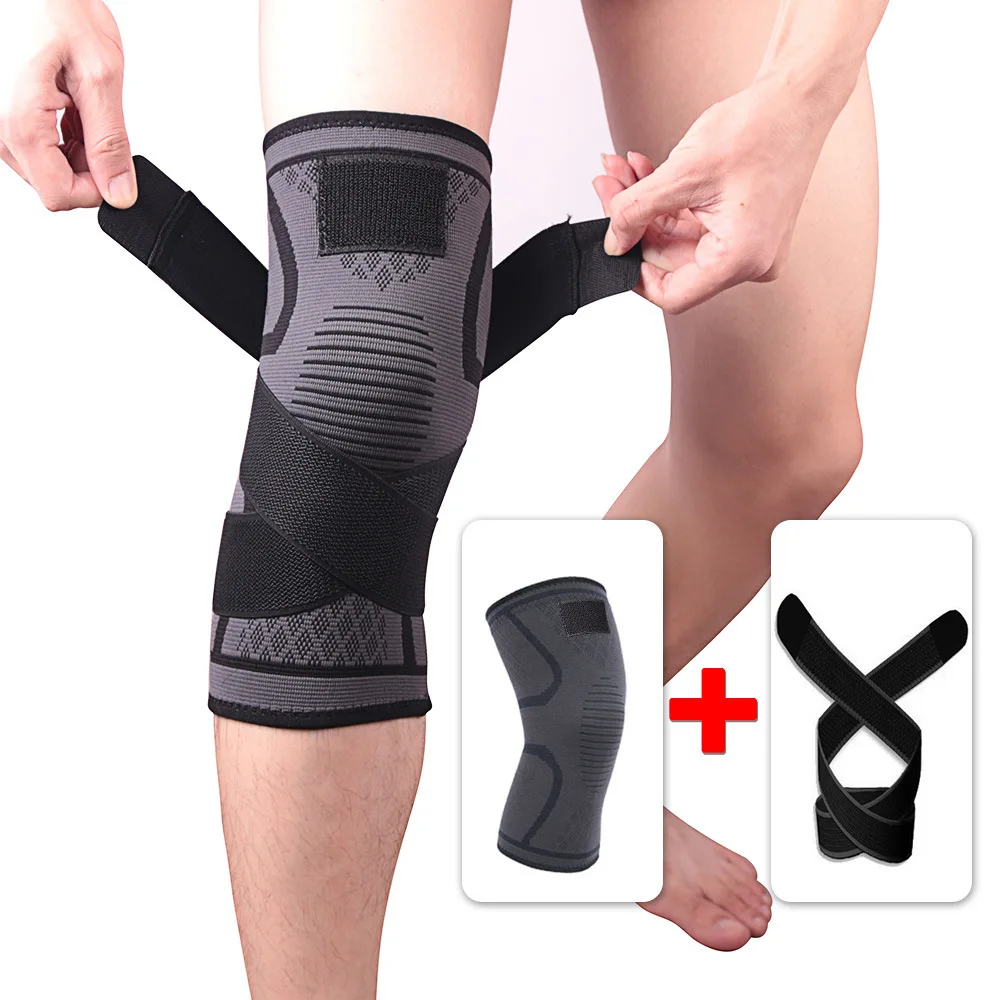 
High Quality Knitted Elastic Recovery Knee Brace Sports Knee Support Compression Knee Sleeve 