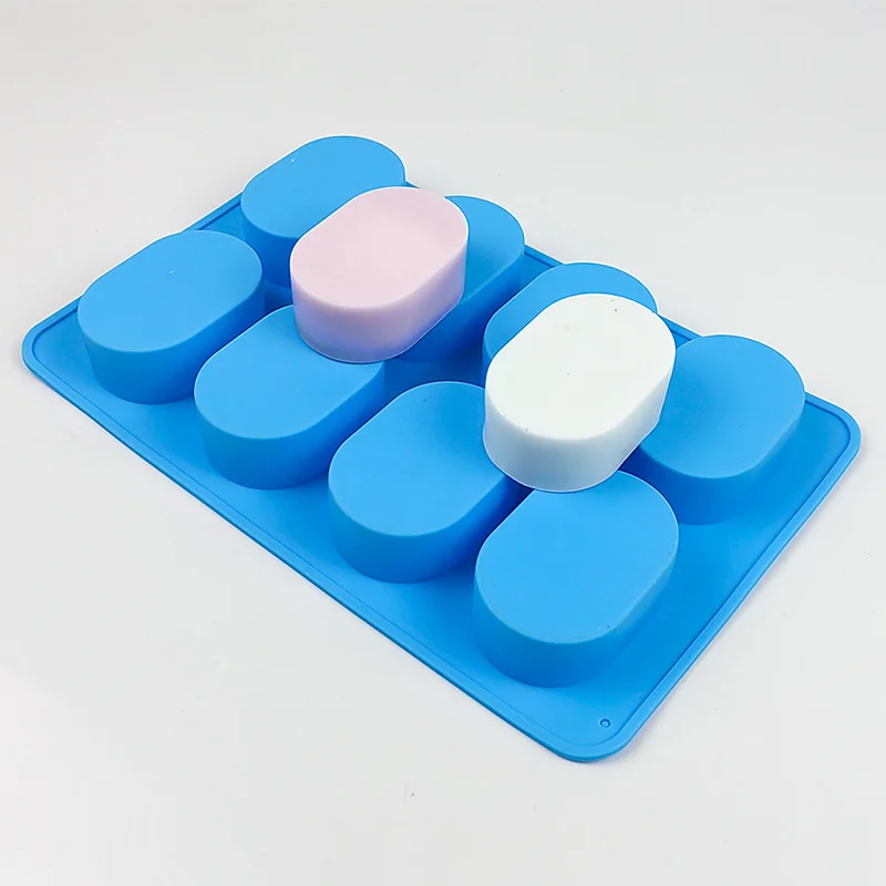 Oval Shape 6 Cavity Silicone Soap Mold Making mould 3D Chocolate Cake Mold Diy Silicone Soap Molds for Handmade