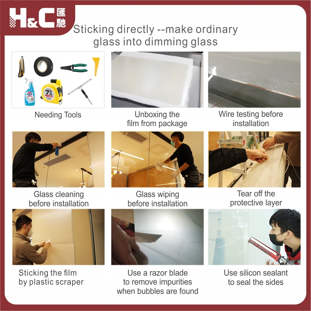 Privacy Glass Milkly White Super Clear Electric Smart Film For Office