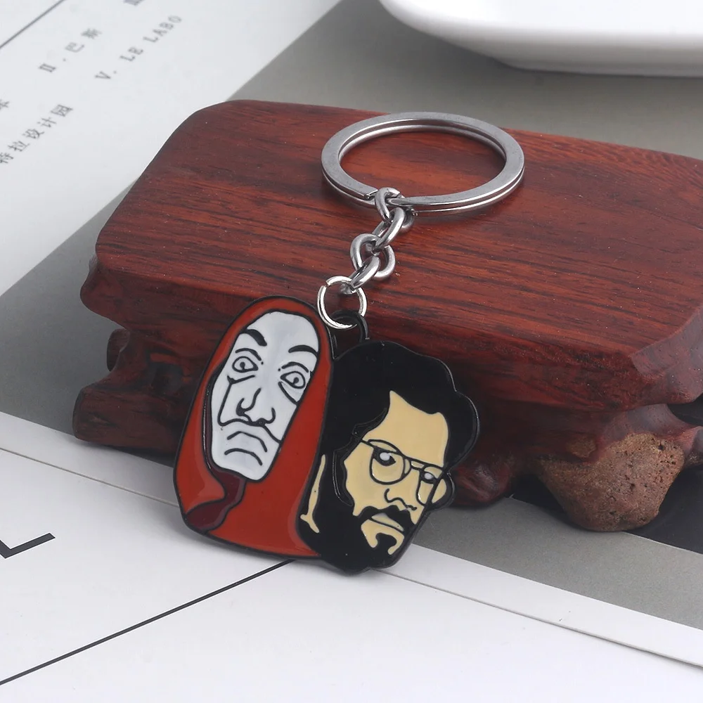 
The House of Paper Money Heist Keychain La Casa De Papel Salvador Funny Key Chain 