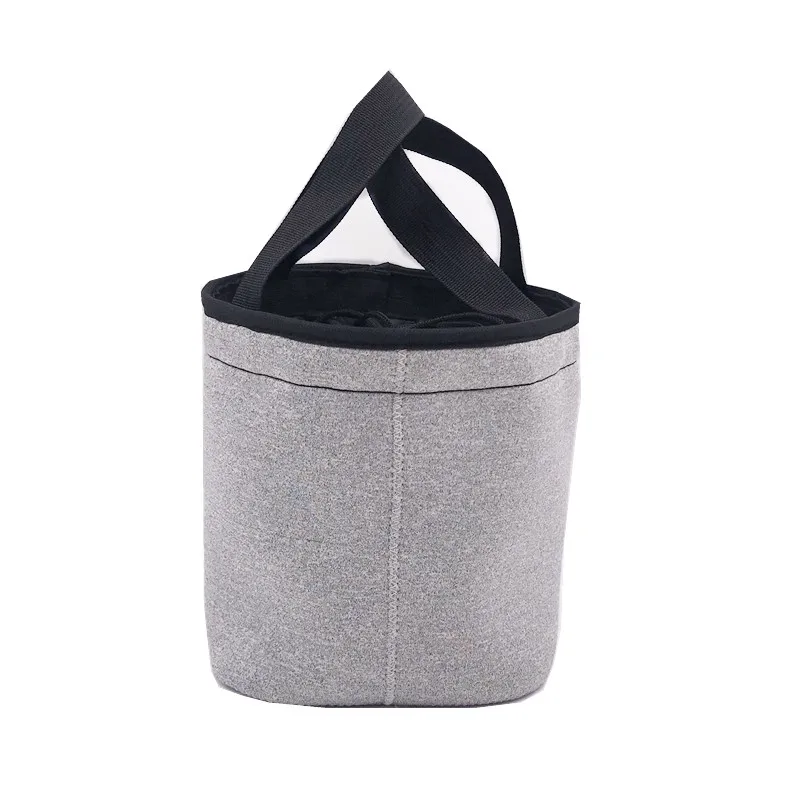 Simple Grey Thermal Insulation Cylindrical Portable Lunch cooler tote Bag for men women work luggage work backpack with cooler