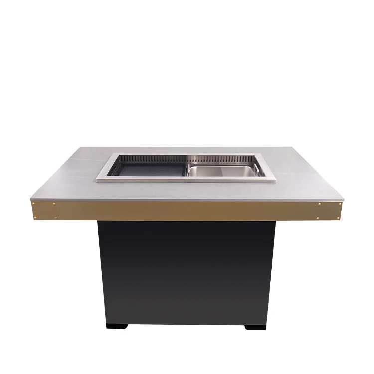 AOBL barbecue hot pot integrated smokeless purification equipment Korean style barbecue smokeless hot pot