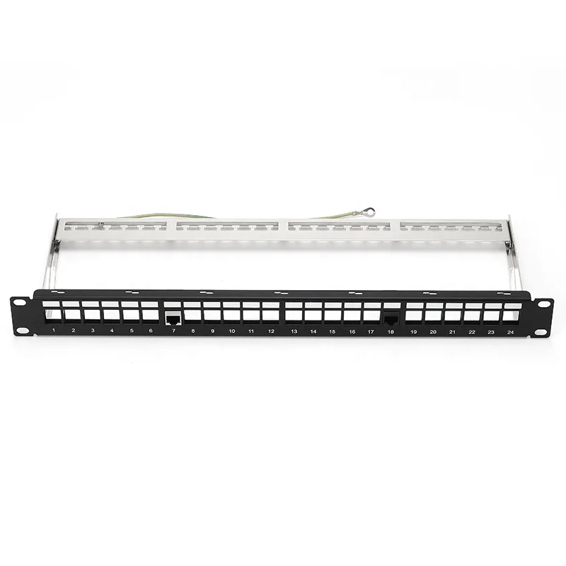UTP FTP 24 Port RJ45 Keystone Patch Panel Cat5e Cat6 Patch Panel With Bar