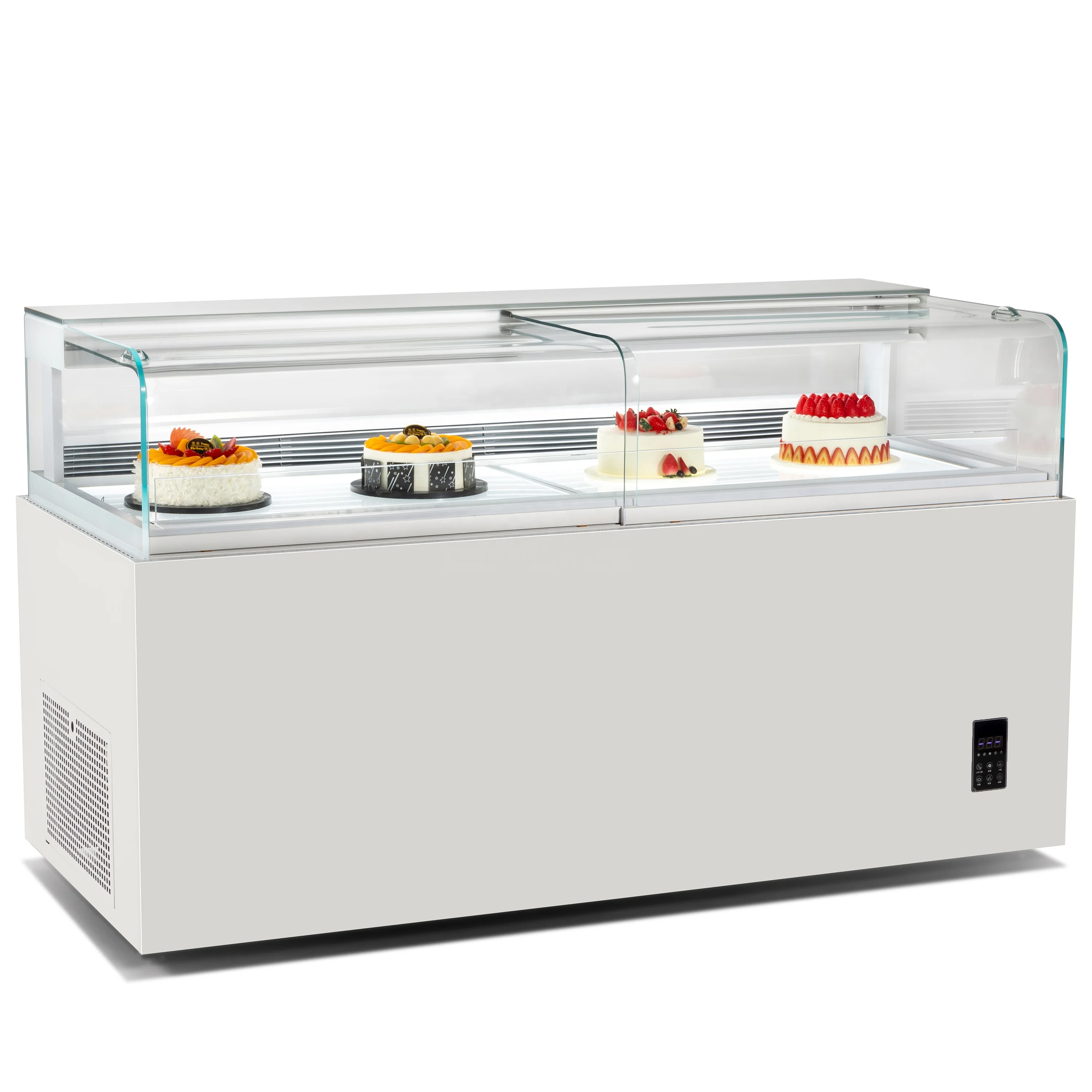 Коммерческая горизонтальная витрина для тортов открытого