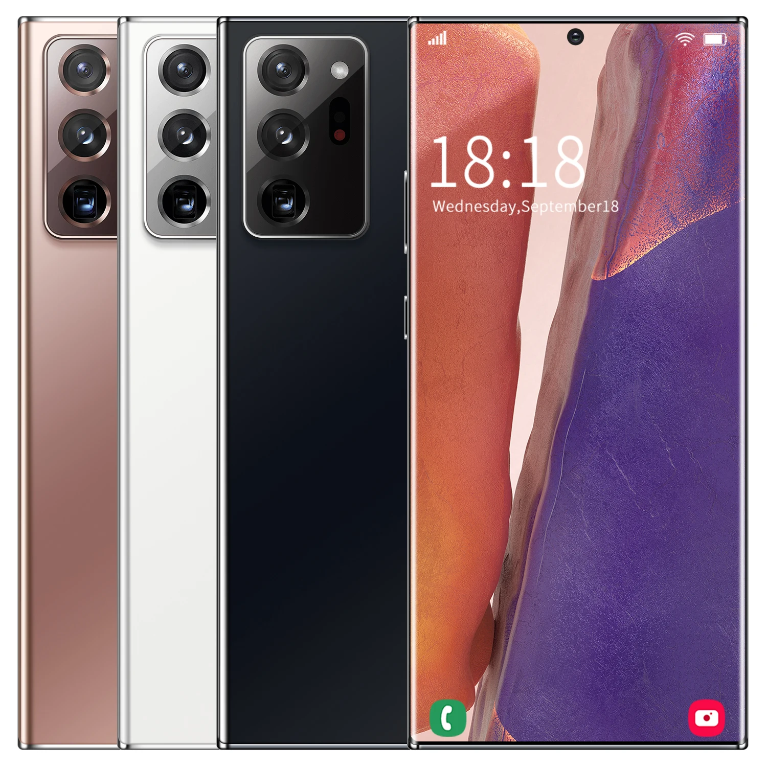  Оригинальный мобильный телефон Note20U + 4G 8 ГБ 256 глобальная версия 6 8-дюймовый большой экран разблокировка пальцами смартфоны Android