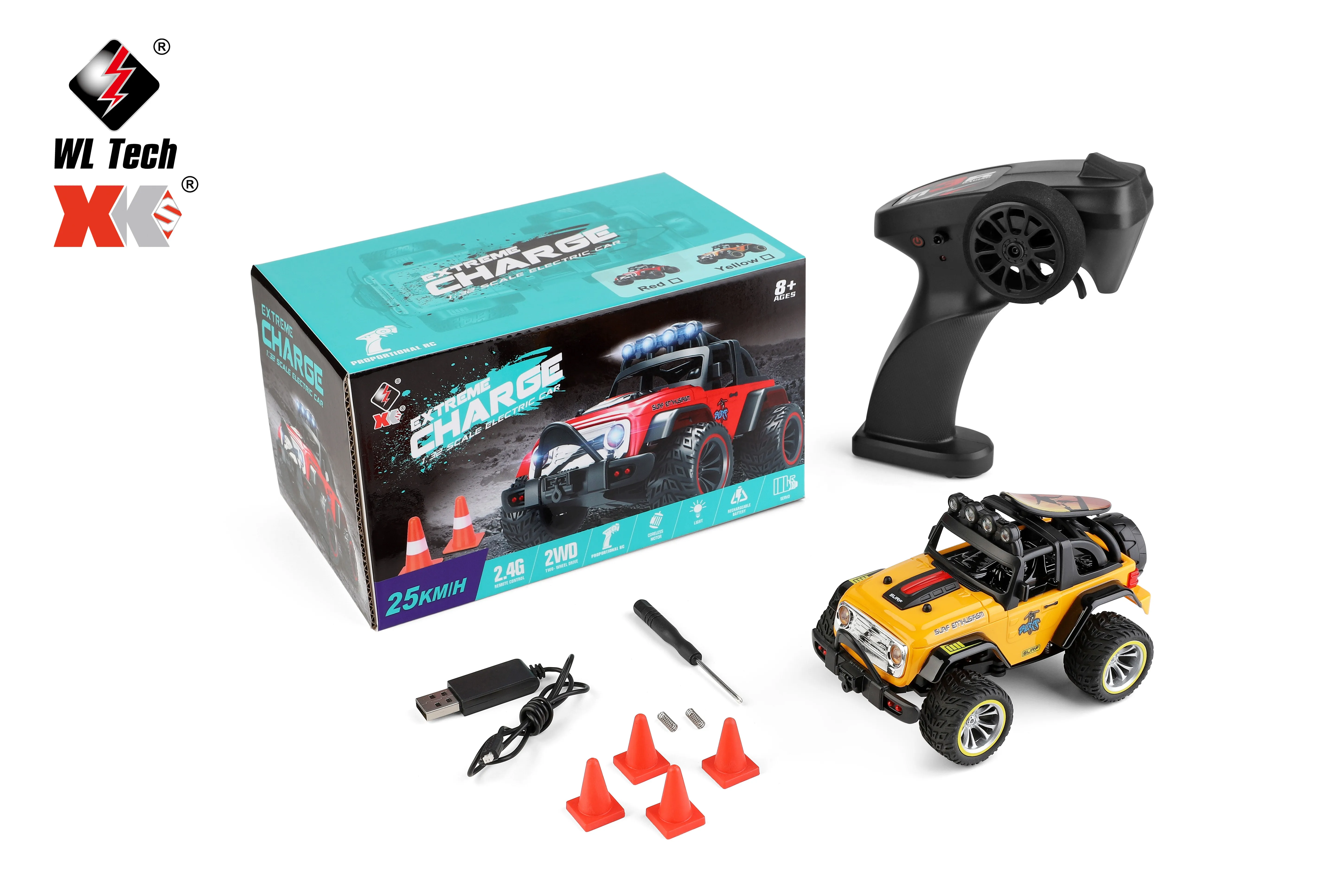 New WLToys 322221 1:32 Mini Cars Toy Electric Two-wheel Drive Off-road Radio Control Vehicle Toys Model for Kids