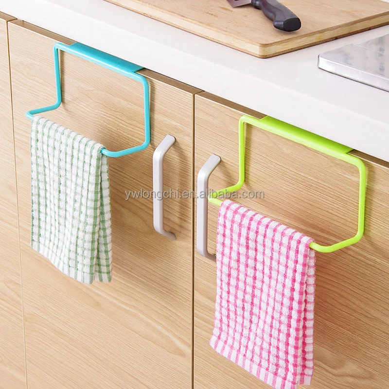 Space Saving Detachable Kitchen Cabinet Towel Rack Plastic Storage Rack for Kitchen& Bathroom Towel Holder