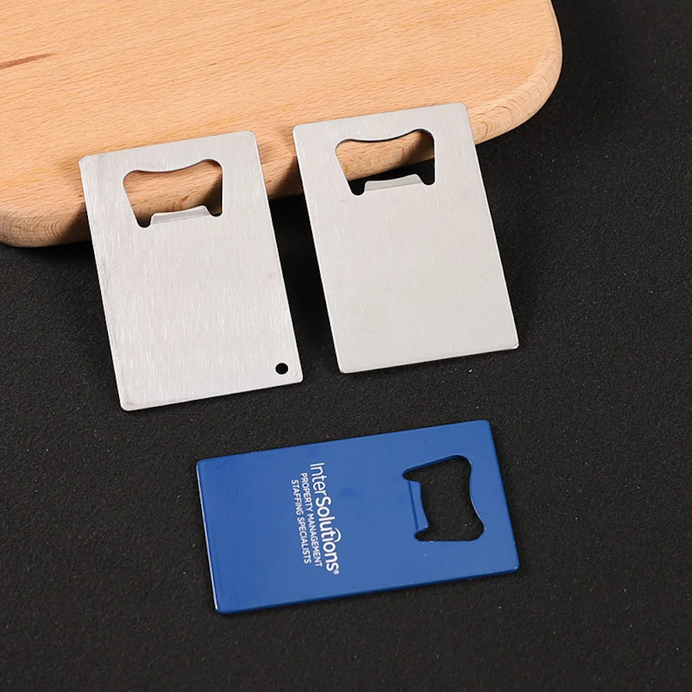 Custom Personalized Metal Gifts Stainless Steel Beer Business Credit Ace Sized Card Bottle Opener