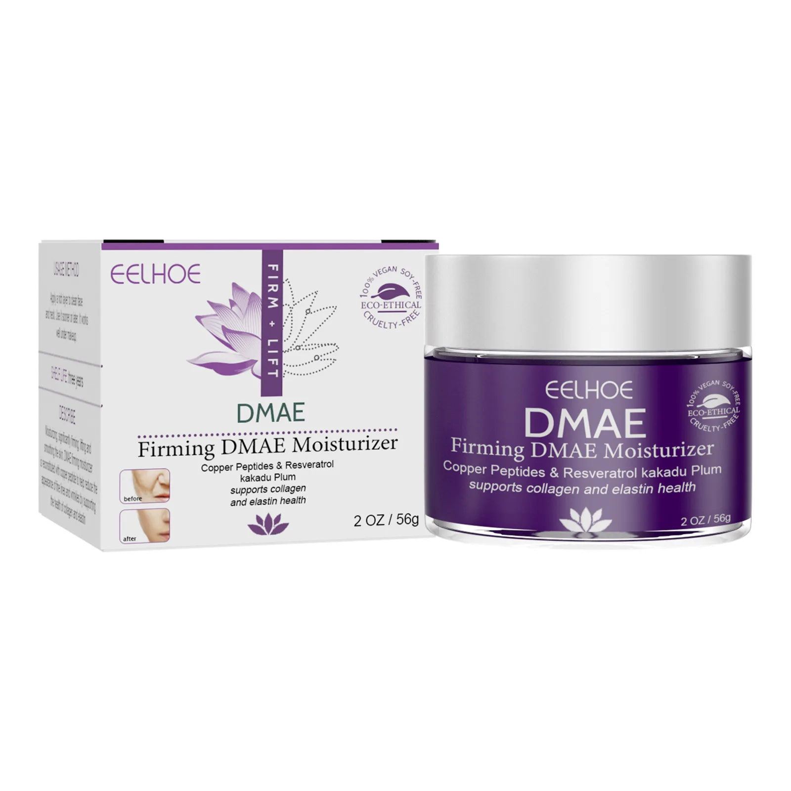 eelhoe Facial Moisturizer cream Firming Wrinkle-Reducing Moisturizing Easy Absorbing Improving Dry Skin Cream 56g