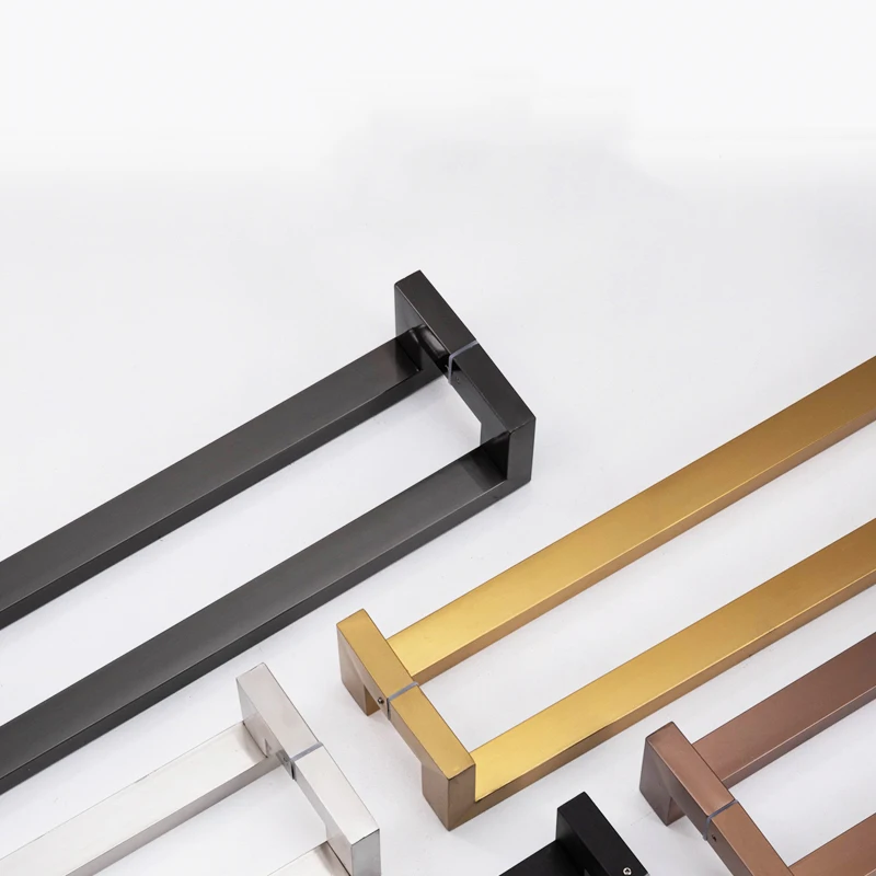 Оптовая продажа с фабрики, стеклянная дверная ручка из нержавеющей стали, Современная квадратная стеклянная дверная ручка для отеля, ручка под заказ, сверхпрочная ручка для входной двери