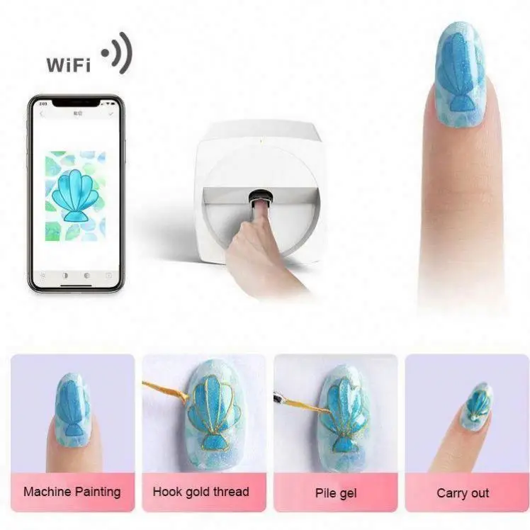 Nail Supplies Professional Nail 3d Printer O2 Digital Nail Art Photo Drawing Machine