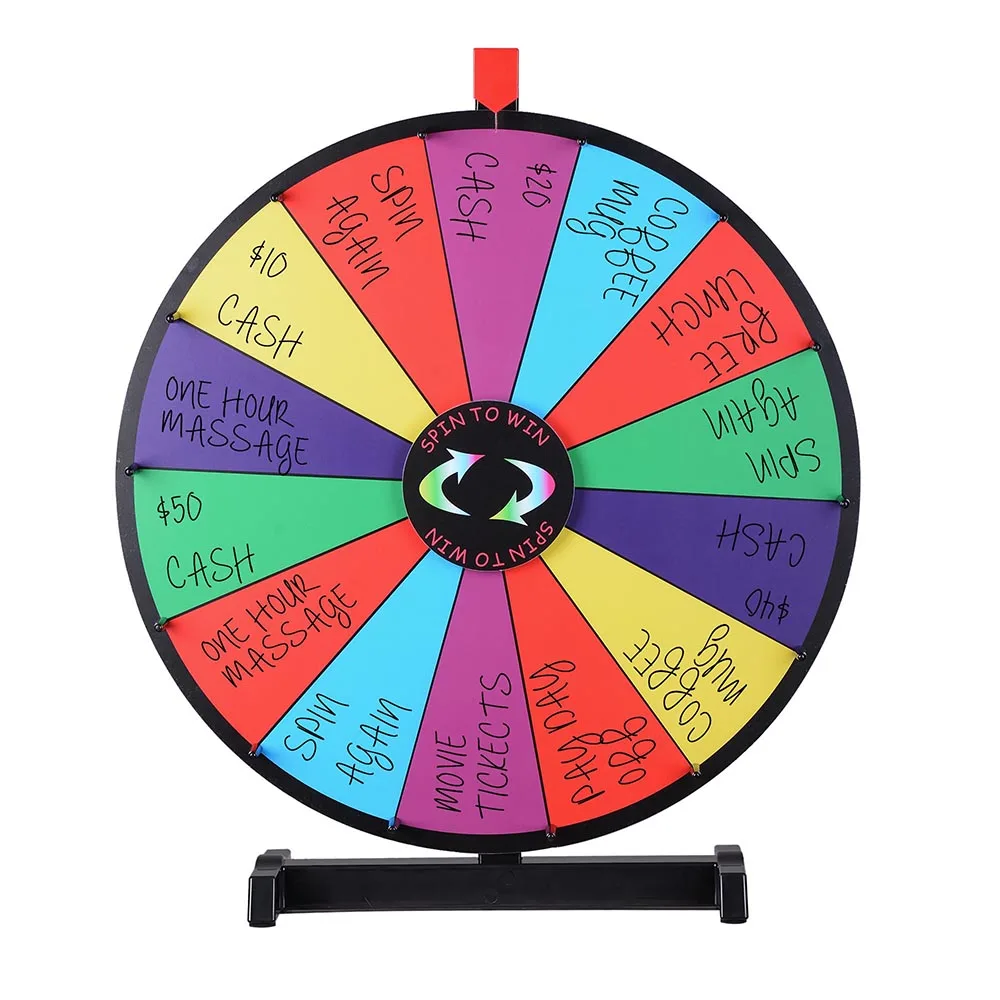 Custom Advertising Lucky Display Casino Roulette Wheel Dry Erase Color 12 Inch Casino Prize Wheels