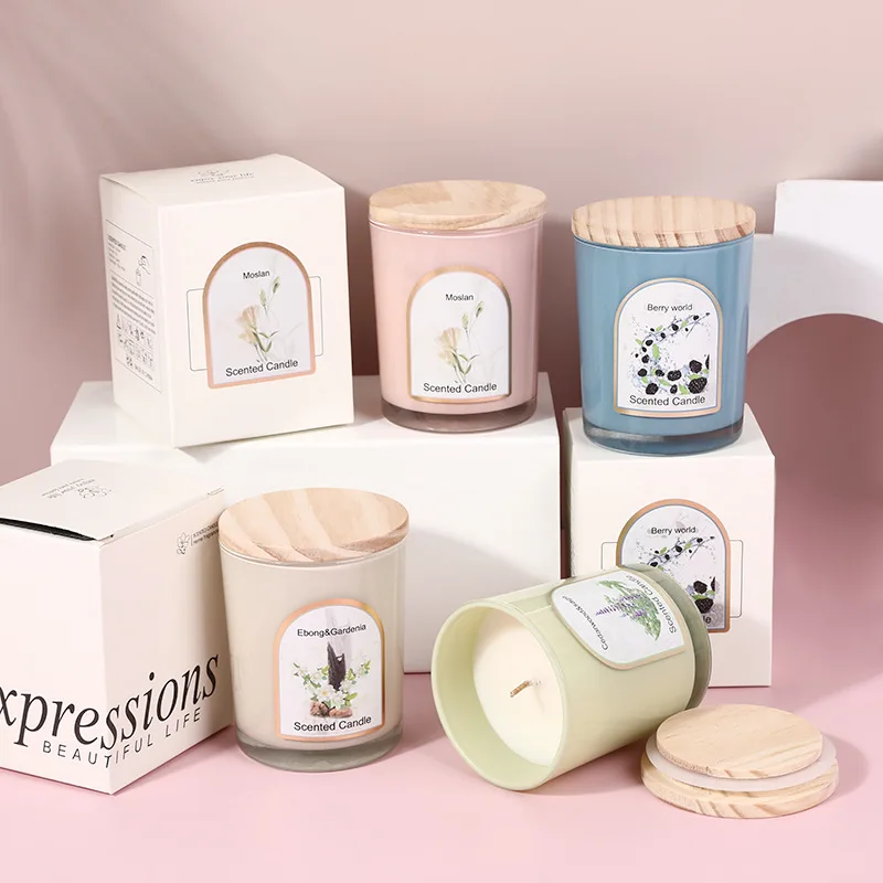 Private Label Aroma Customized Fragrance Candles Glass Jar Soy Wax Scented Candle For Home
