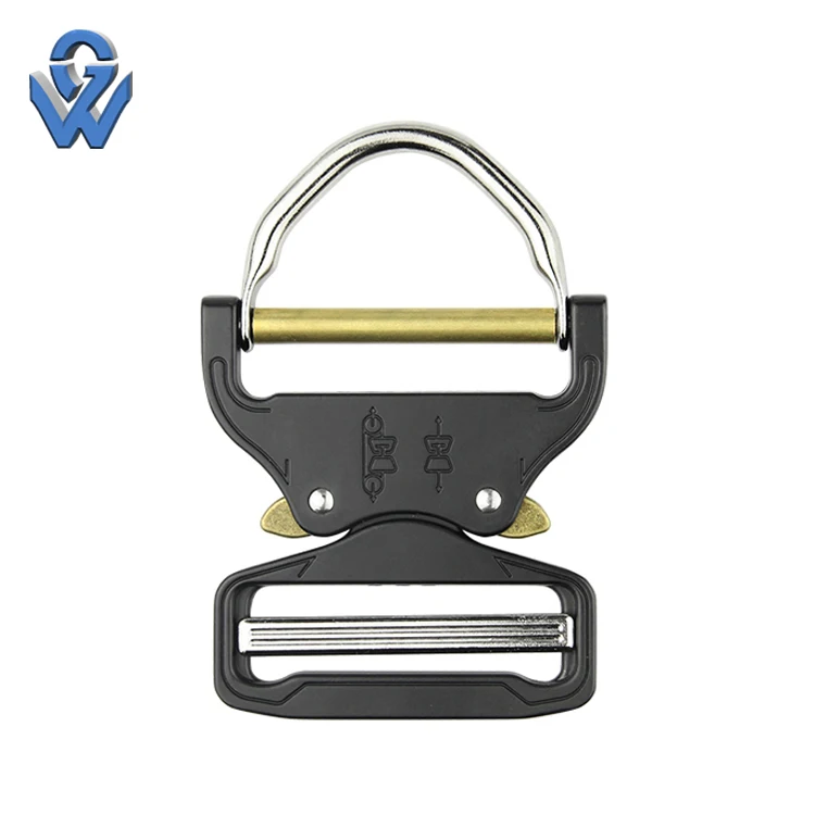 46mm Zinc Alloy Metal Buckle with D Ring Heavy Duty Quick Release Tactical Belt Buckle