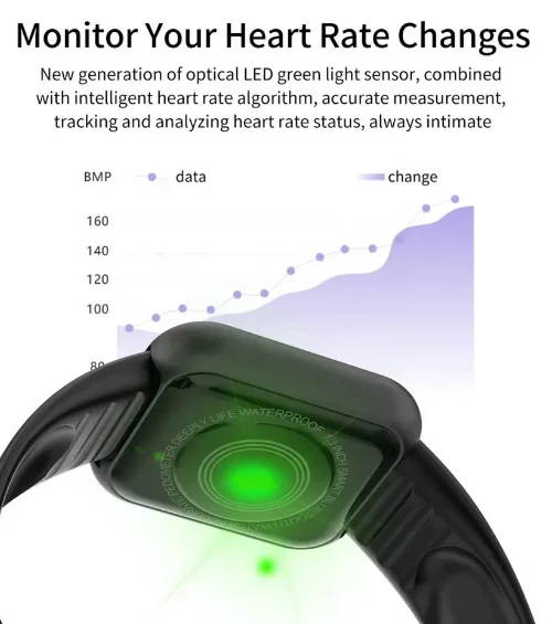 New smart watch for men and women 1.44-inch Makaron D20S Y68S blood pressure and heart rate monitoring smart watch