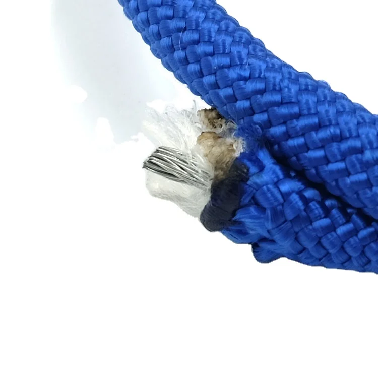 Усиленная плетеная веревка из полиэстера со стальным сердечником