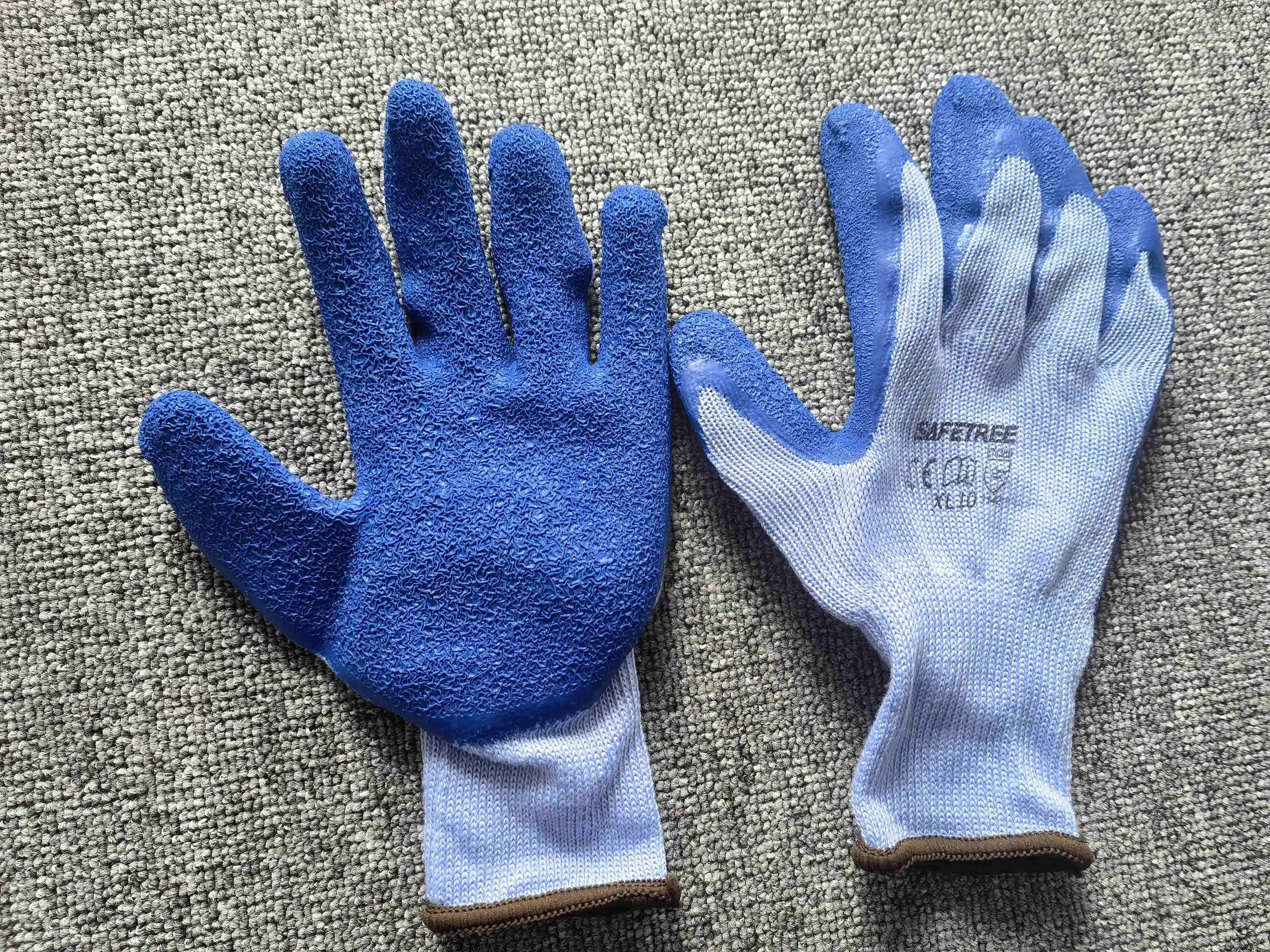 SAFETREE CE EN388 Crinkled Latex Coated Gloves PPE Safety Gloves