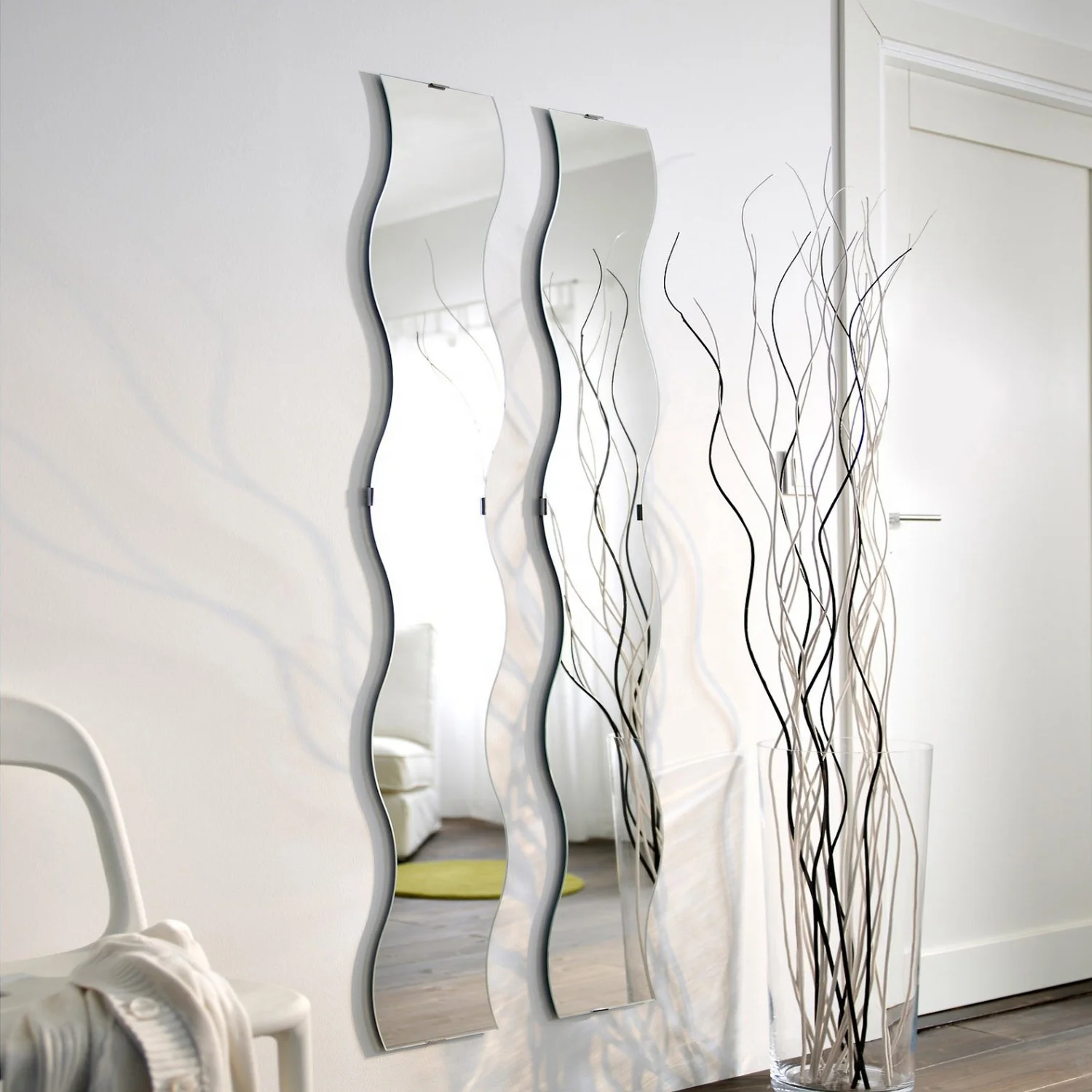 DIY Market Used Wholesale Modern Dining Room Wall Mounting S Shape Wave Mirror Factory Price Glass