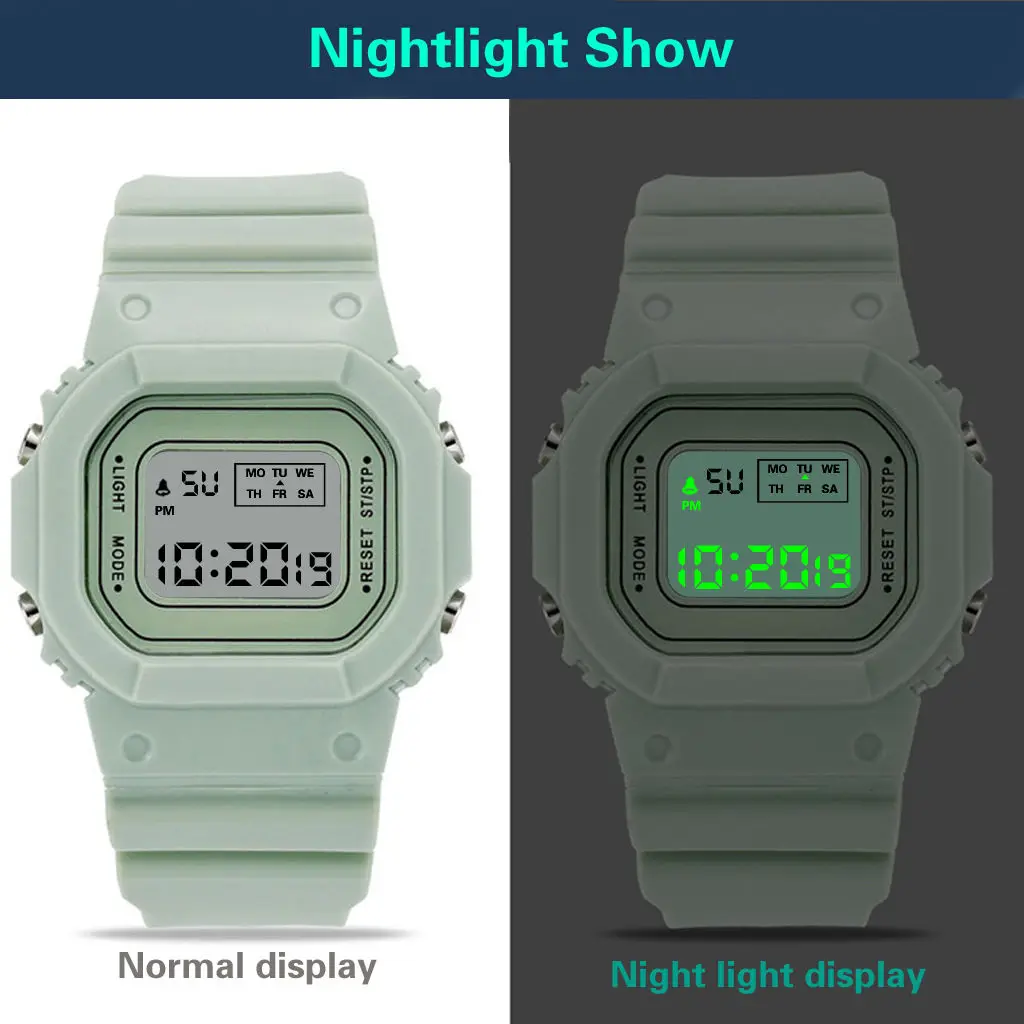 Hot Selling  Silicone  simple sports   Wrist Watch LED Clock  boy  Sport waterproof Digital  watch for kids