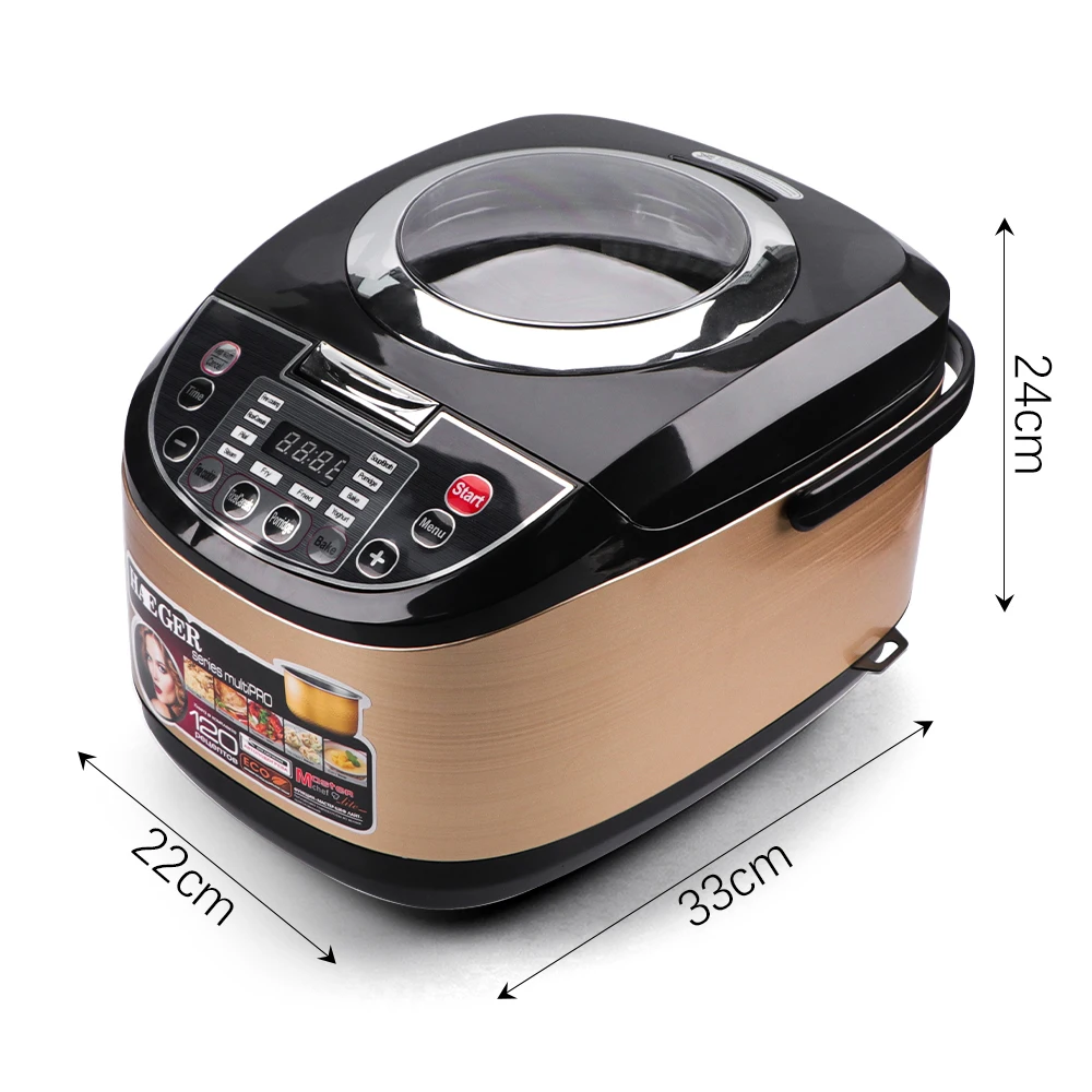 Intelligent visual rice cooker household non stick pot 5L reservation timing multifunctional fryer  dual-use