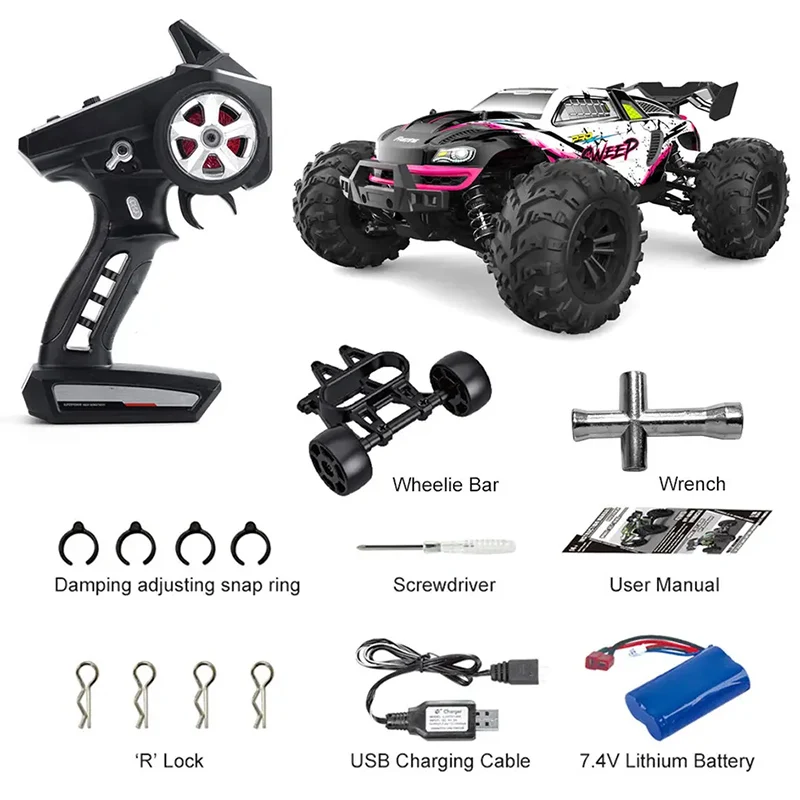 SCY 16101 Pro Drift Alloy Metal Led Hydraulic 70km High Speed Remote Control RC Trail Truck Brushless Toy Vehicle For Boys