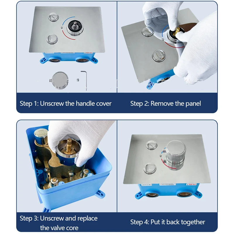 2 Way 3 Way Shower Mixer Valve Kit Modern Push-Button Concealed Brass Thermostatic Shower Diverter Valve