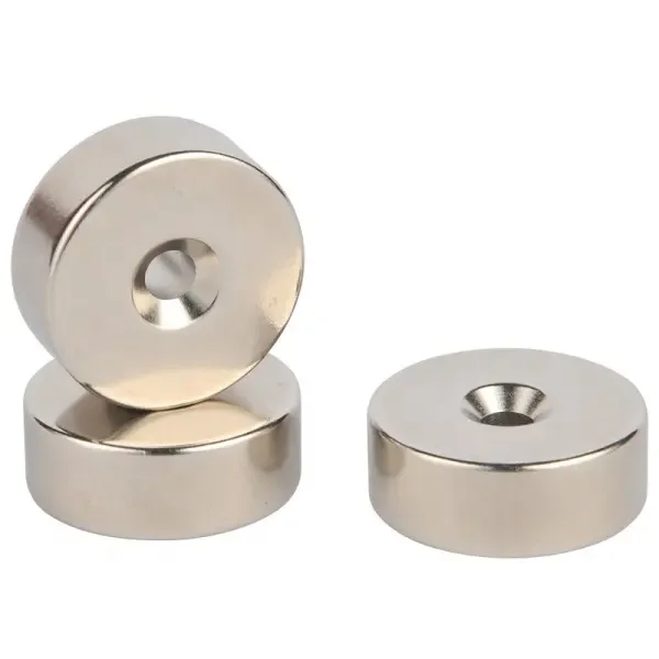 Super Strong N35 N42 N48 N52 NdFeB Round Shape Ring Magnet With Countersunk Hole