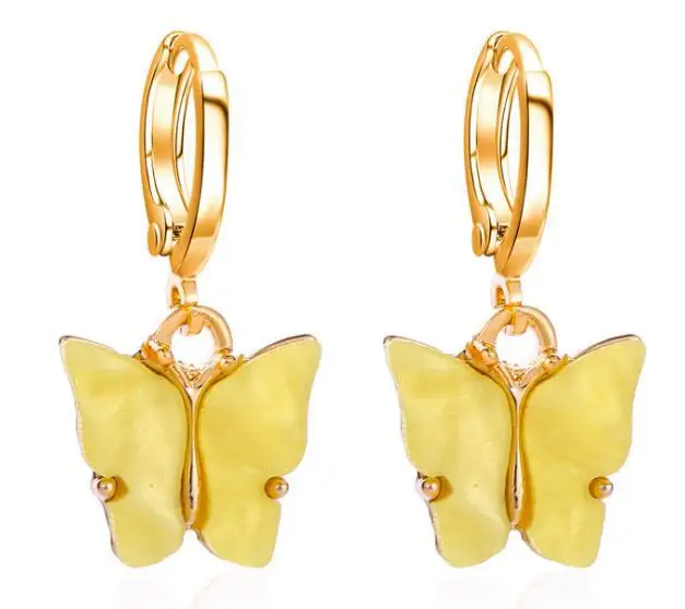 Newest Candy Color Earrings Sweet Little Butterfly Dangle Earrings Beautiful and novel