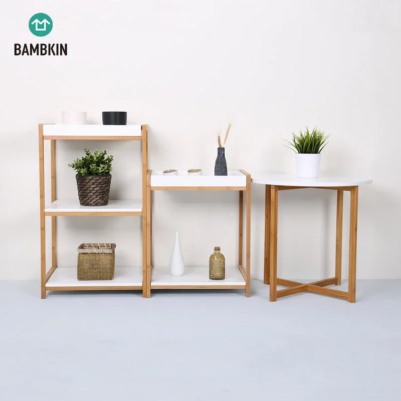  Стеллаж для хранения ванной комнаты из бамбука 2