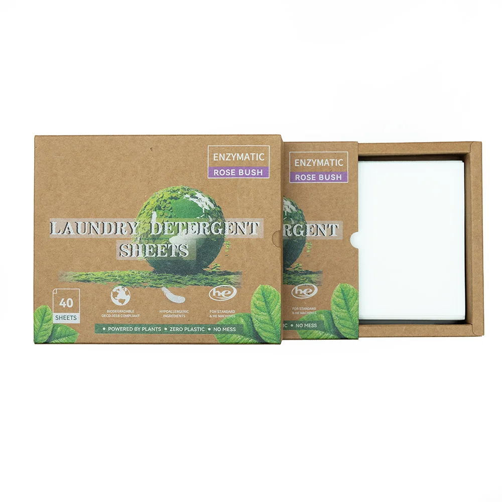 Eco friendly Laundry Strips Tablet Concentrate 14*11cm Champagne Scent Laundry Sheets