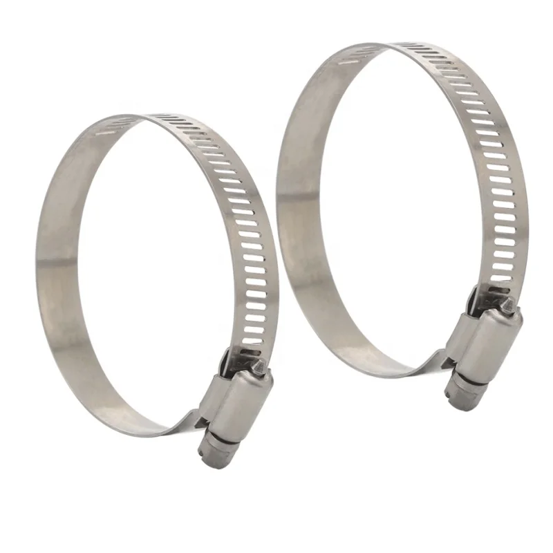 304 Stainless Steel Hose Clamp Adjustable 8-152mm Screw Worm Drive Pipe Clip Hoop Hose Fixed Tool