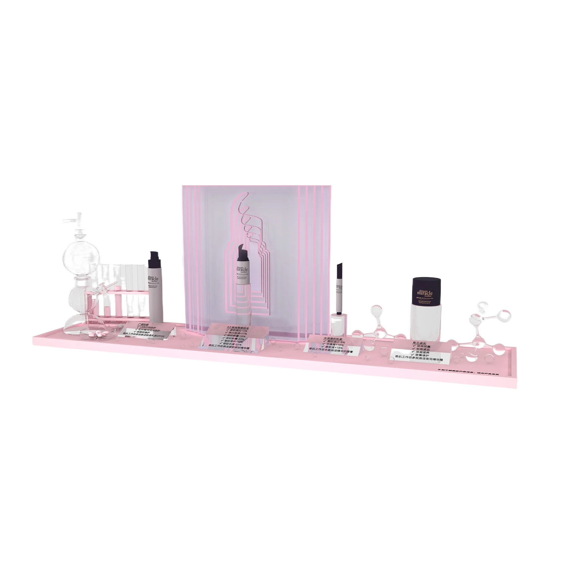 Customized makeup display stands countertop cosmetic product lipstick eyelash display stand