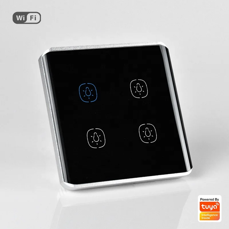 tuya smart life APP UK standard wifi switch 4gang light switch AI speaker voice control light control switch