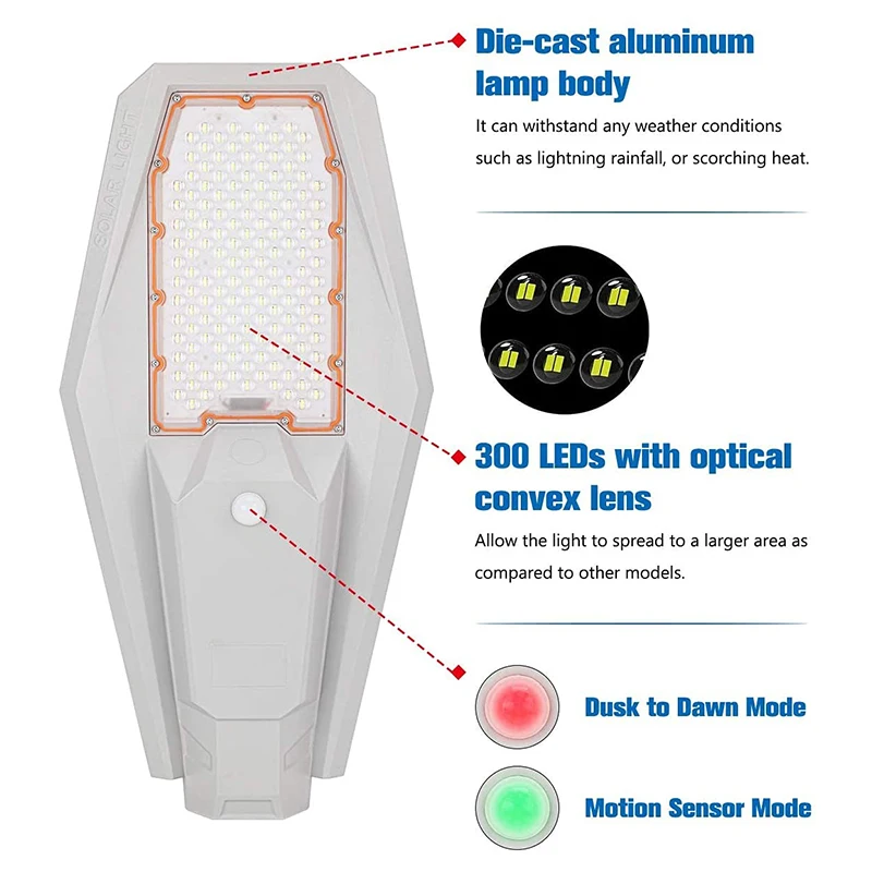 100W 200W 300W 400W 500W 600W Outdoor Solar Street Lamp Aluminum Remote Control Waterproof IP65 Solar Powered Led Street Light