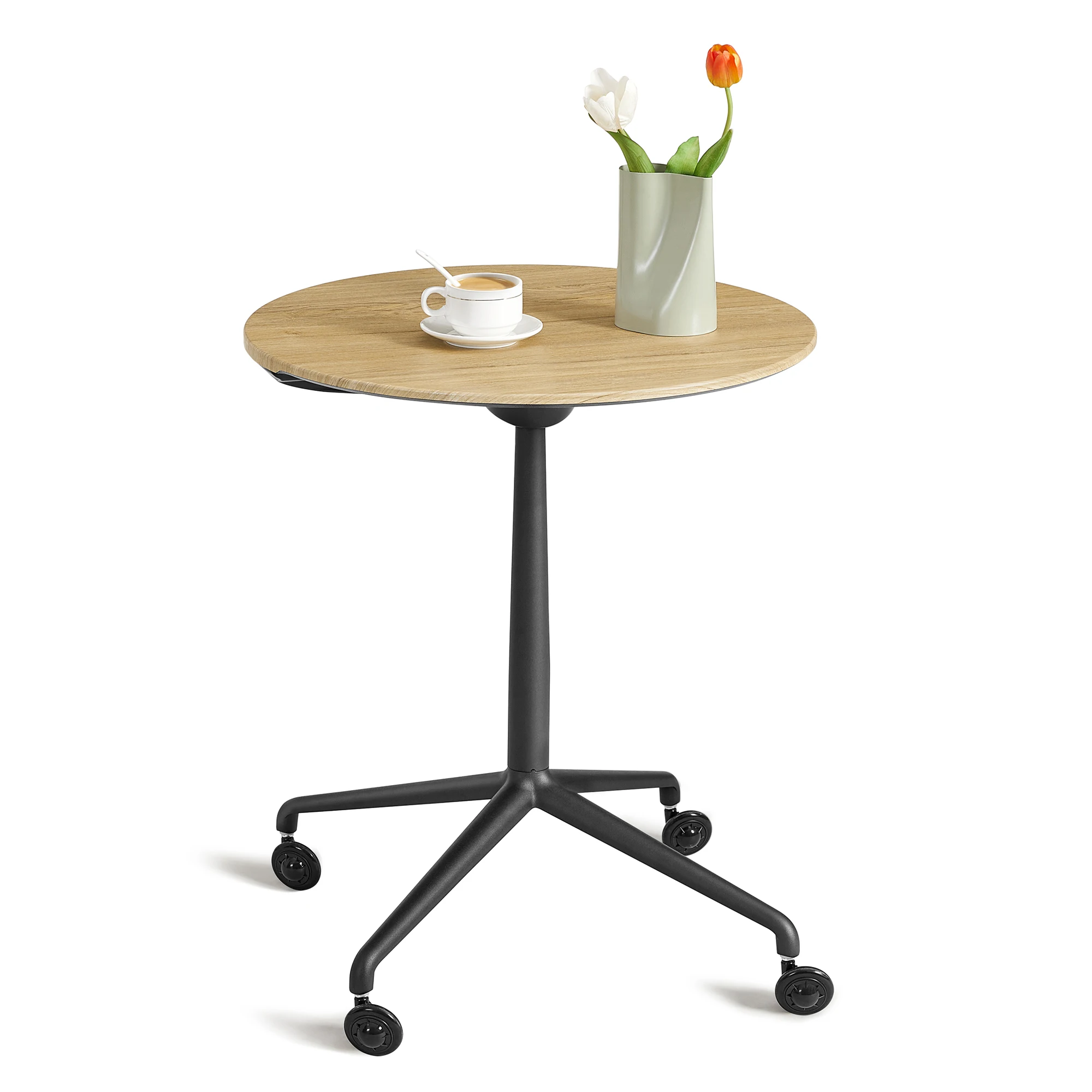 VASAGLE New Idea Small Coffee Table Folding Round Side Table With Wheels
