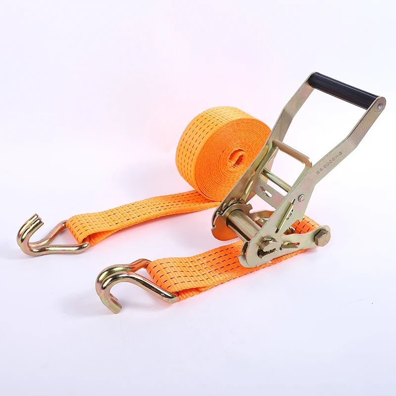 Heavy duty  50 mm 5000 kg polyester ratchet cargo straps ratchet tie down cargo lashing belts