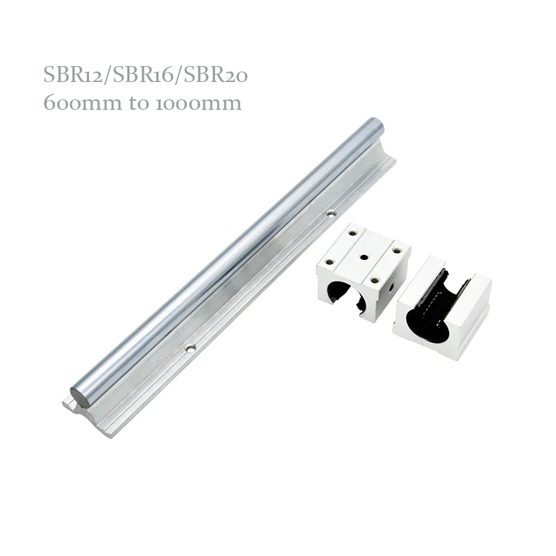 SBR Series Roller Guide Sliding System SGR12 SGR16 SGR20 600mm to 1000mm Linear Guide Rail with Guide Block Set for 3D Printer