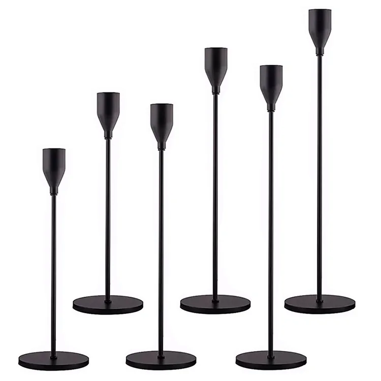 foryoudecor popular custom color set of 6 golden stick candle holder wedding decoration candle holder