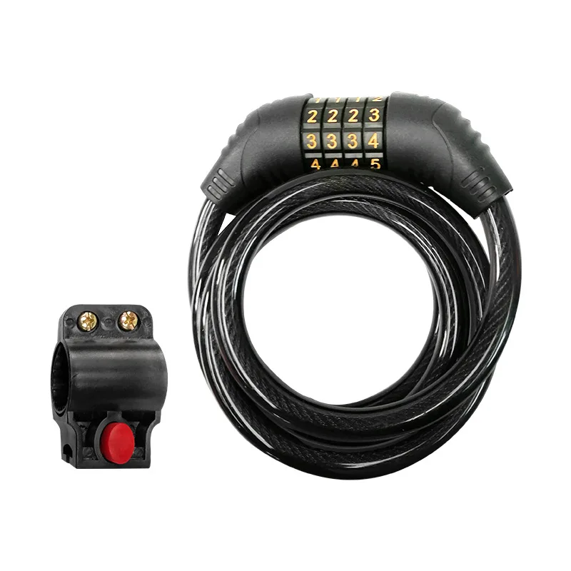 120 см велосипедный замок комбинации высокий уровень безопасности 4 цифры сброса с Монтажный Кронштейн черный
