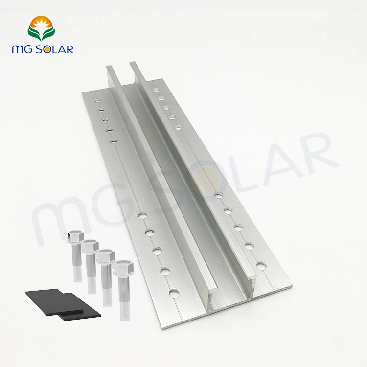 PV Solar Panel Bracket Frame Trapezoidal Metal Roof Mounting System Aluminum Alloy Mini Rail Mounting