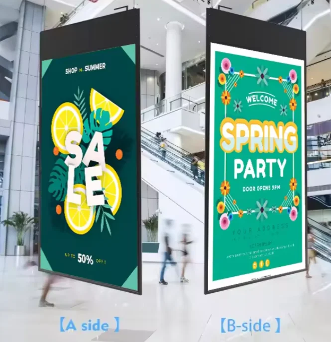 High Brightness Lcd Display Hanging Lcd Display Double Sided Display Slim Light Hanging Double Sided digital signage