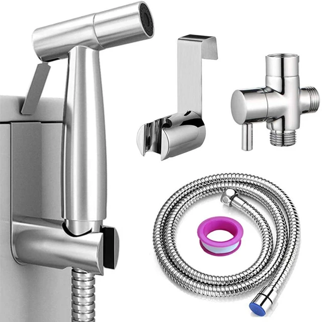 
Handheld Shattaf Stainless Steel Portable Bidet Sprayer For Toilet 