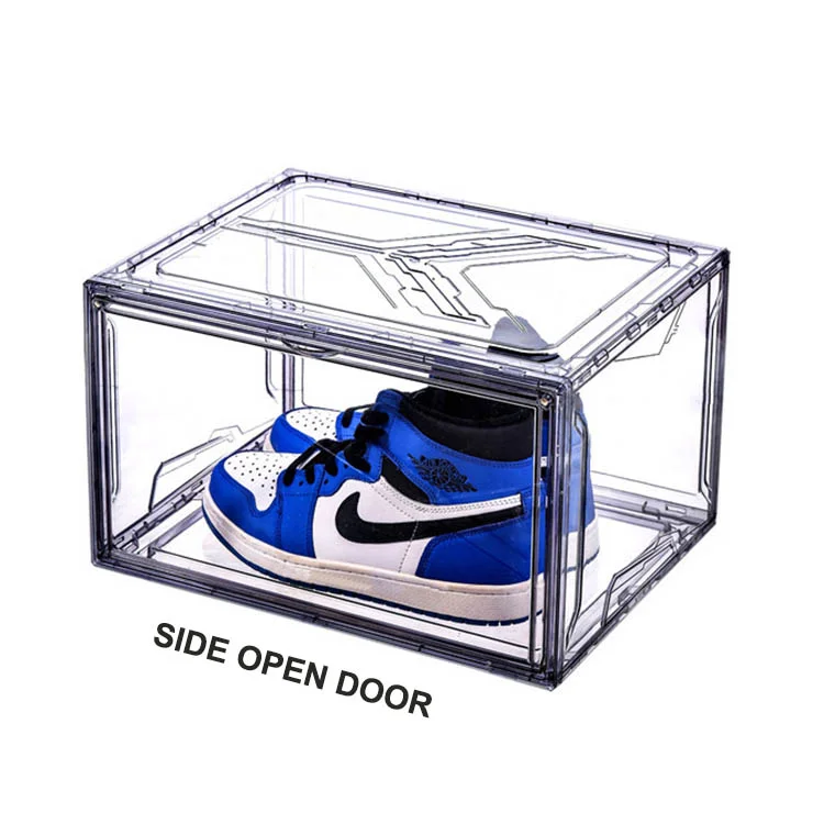 hot sell on  pleatice  clear sneaker box shoe organizer transparent shoe storage