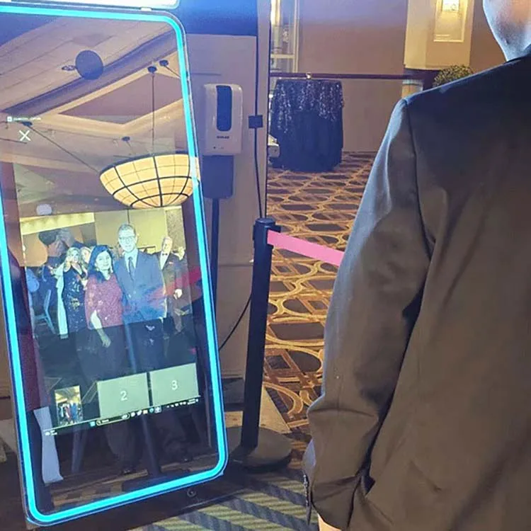 2024 New Selfie Kiosk Ring Light Selfie Magic Photo Mirror Booth Camera Photo With Fill Light Lamp Manual Cheap Selfie